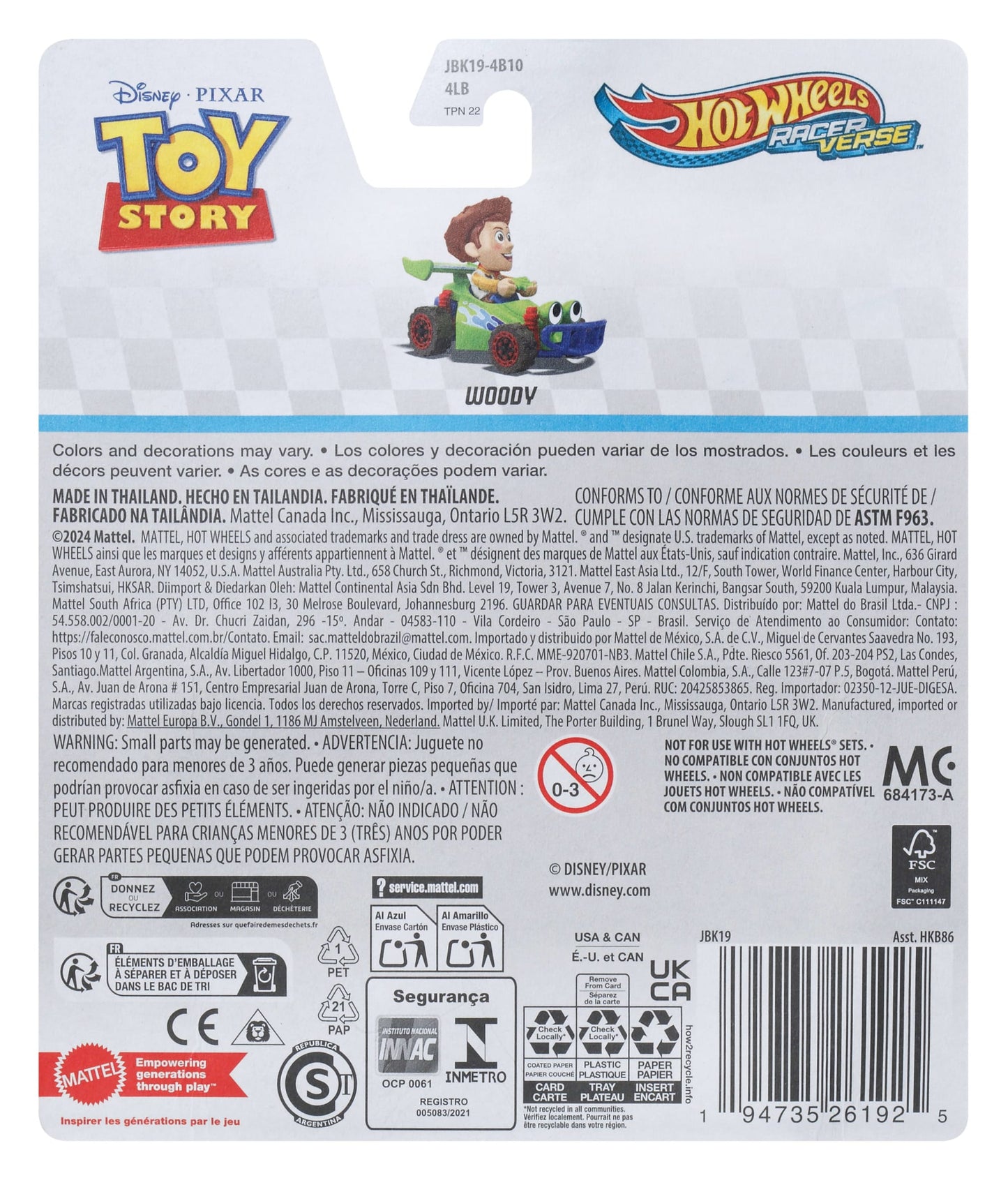Hot Wheels RacerVerse Vehículo de Juguete Woody