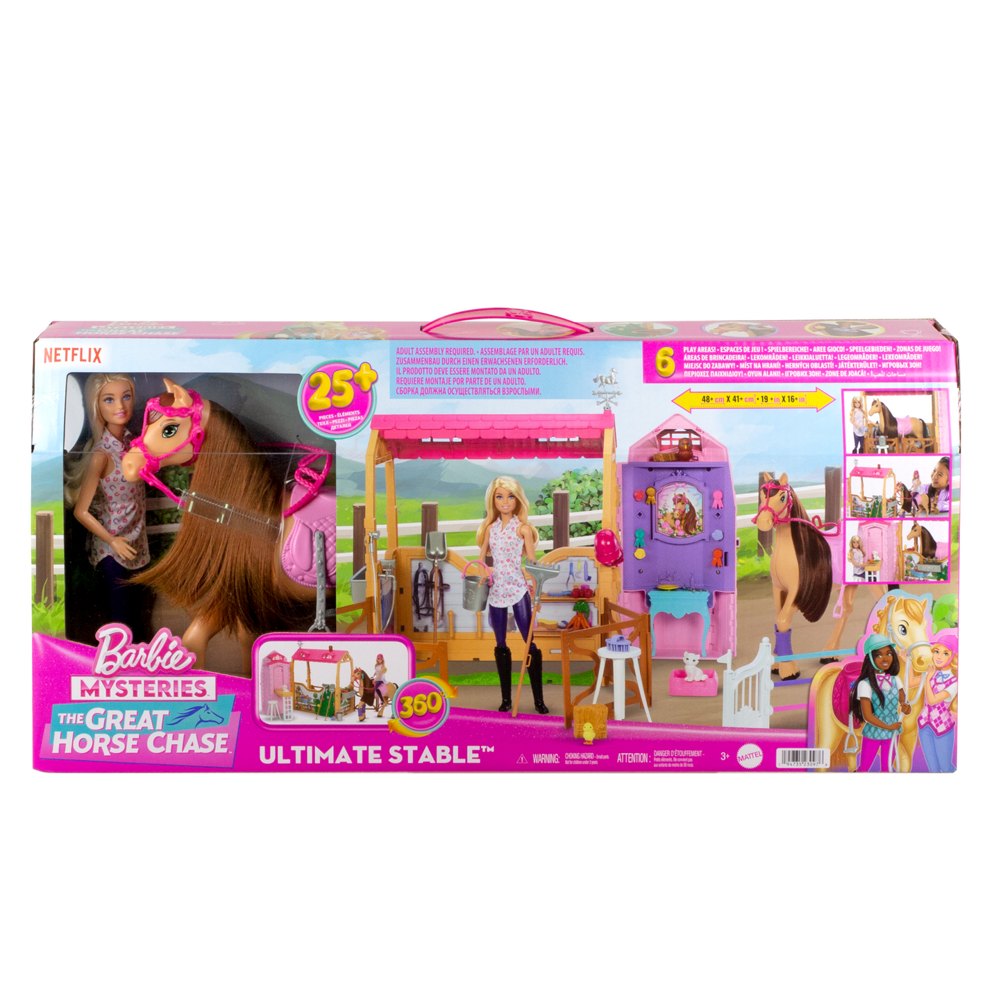Barbie Detective La Gran Carrera de Caballos Set de Juego Establo de los Sueños
