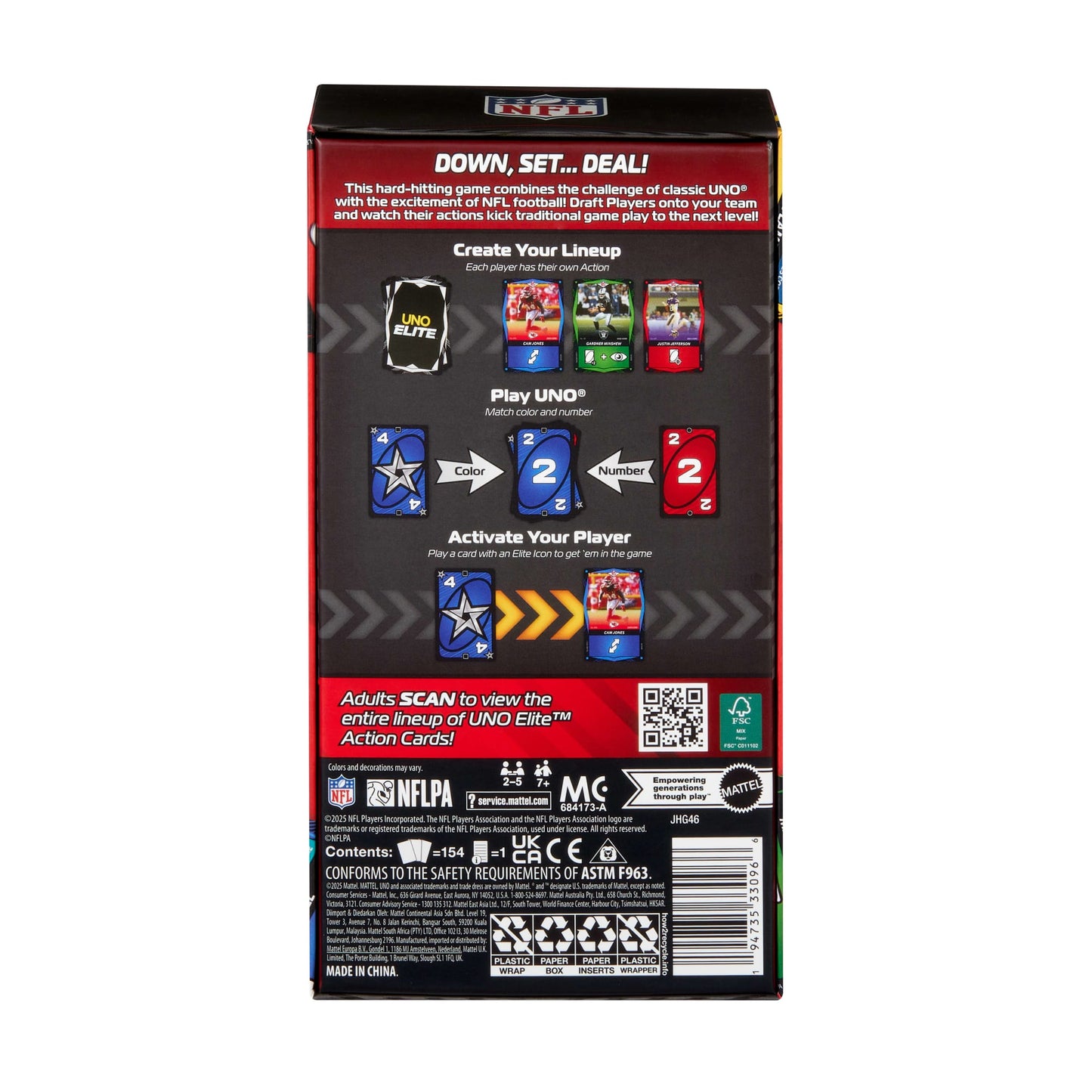 UNO Elite NFL Juego de Cartas Starter Pack