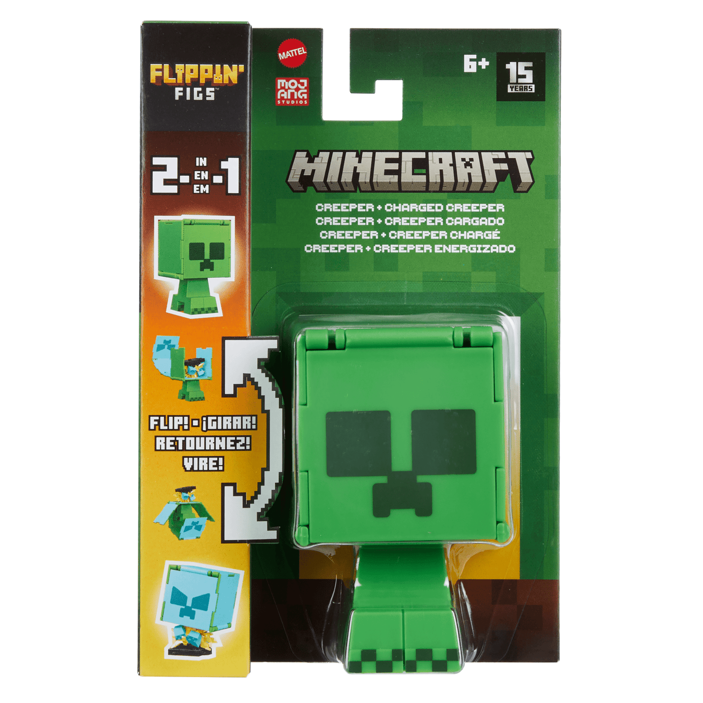 Minecraft Vanilla Figura de Acción Flippin' de 3.75 Creeper + Creeper Cargado