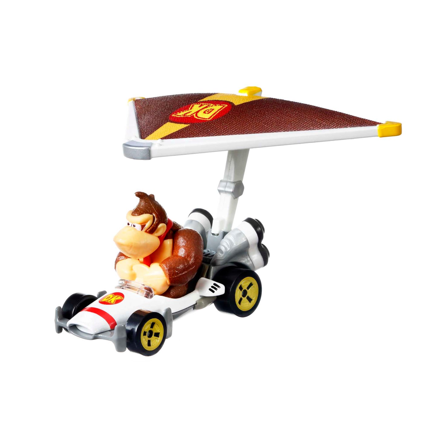 Hot Wheels Mario Kart Veículo de Brinquedo Donkey Kong B-Dasher com Super Glider