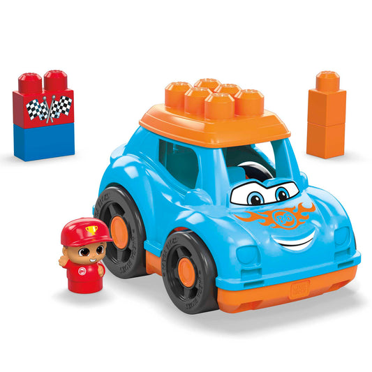 Mega Bloks Ricky Race Car Building Toy Car, Blocks For Toddlers 1-3 (6 Pcs)