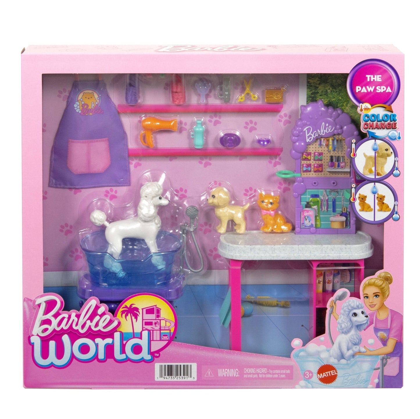 Barbie®-Coffret Espace Toilettage-Avec 3Animaux et Accessoires