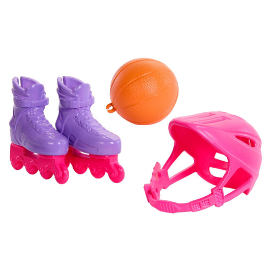 Barbie World Coffret de Jeu Support D’Équipements de Sport, 9Acc.
