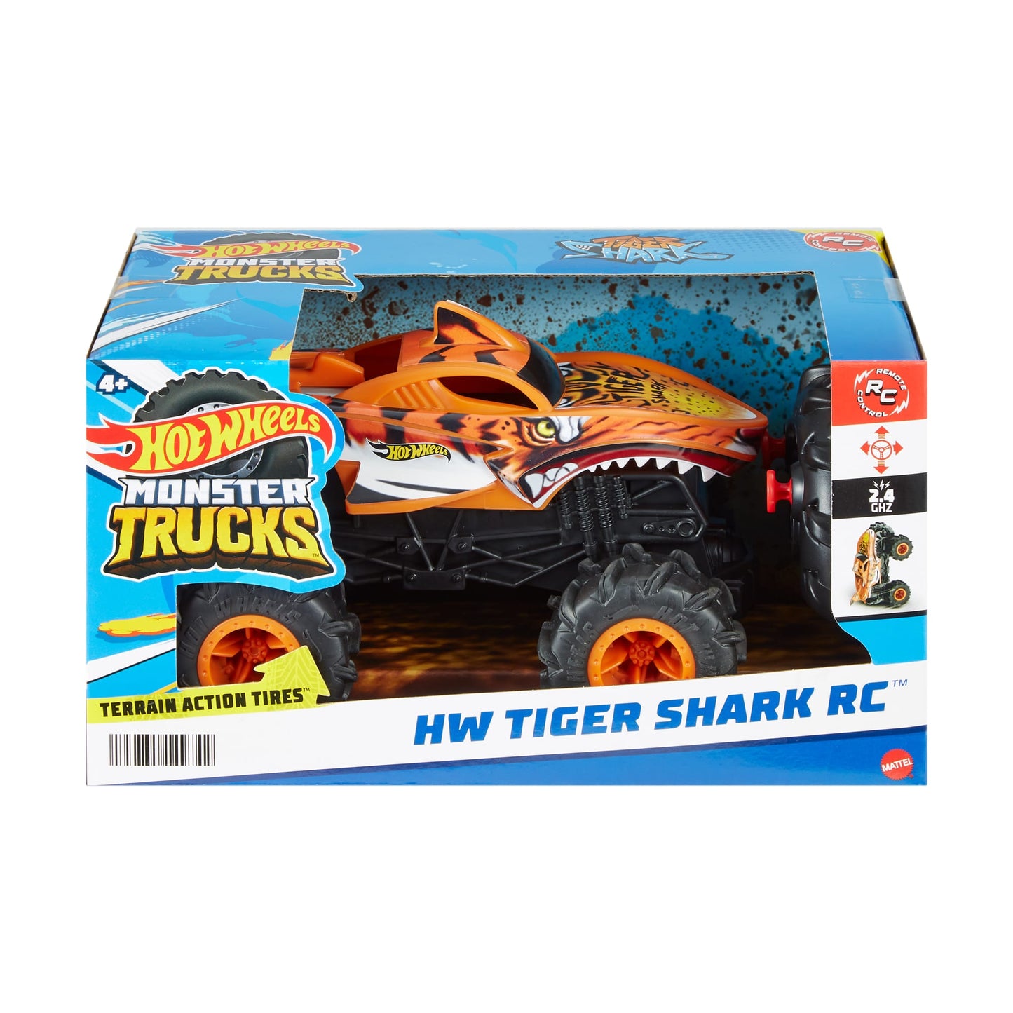 Hot Wheels Monster Trucks Vehículo a Control Remoto Tiger Shark Escala 1:24