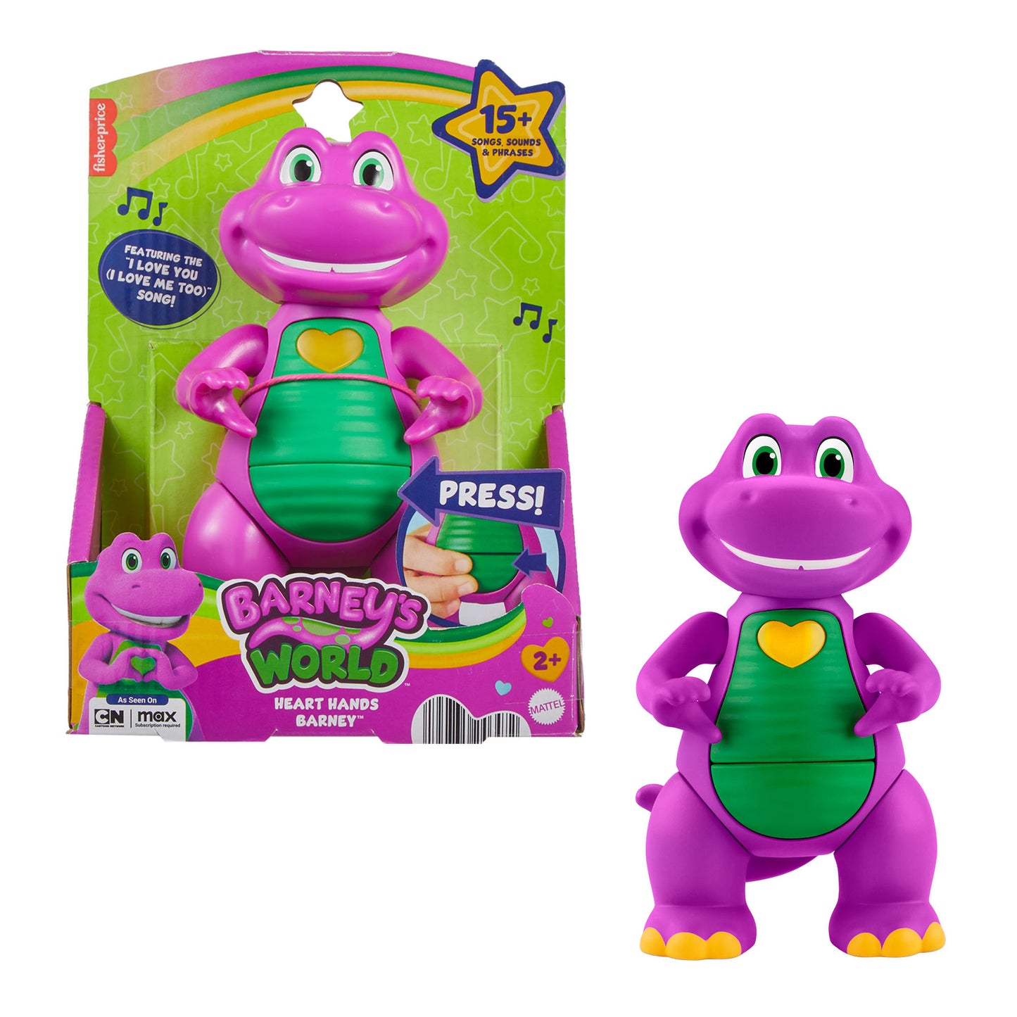 Fisher-Price-Barney Mains en Cur-Figurine Musicale Avec Lumières