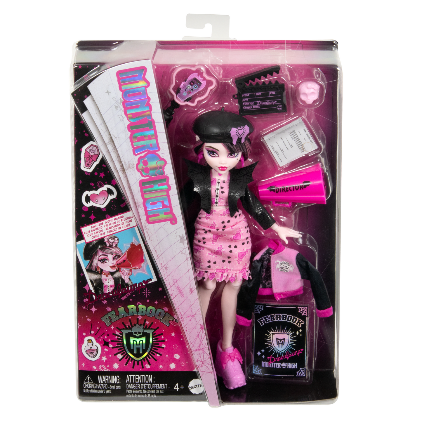 Monster High Fearbook Draculaura Fashion Doll With Jacket, Yearbook, And Movie Club Accessories