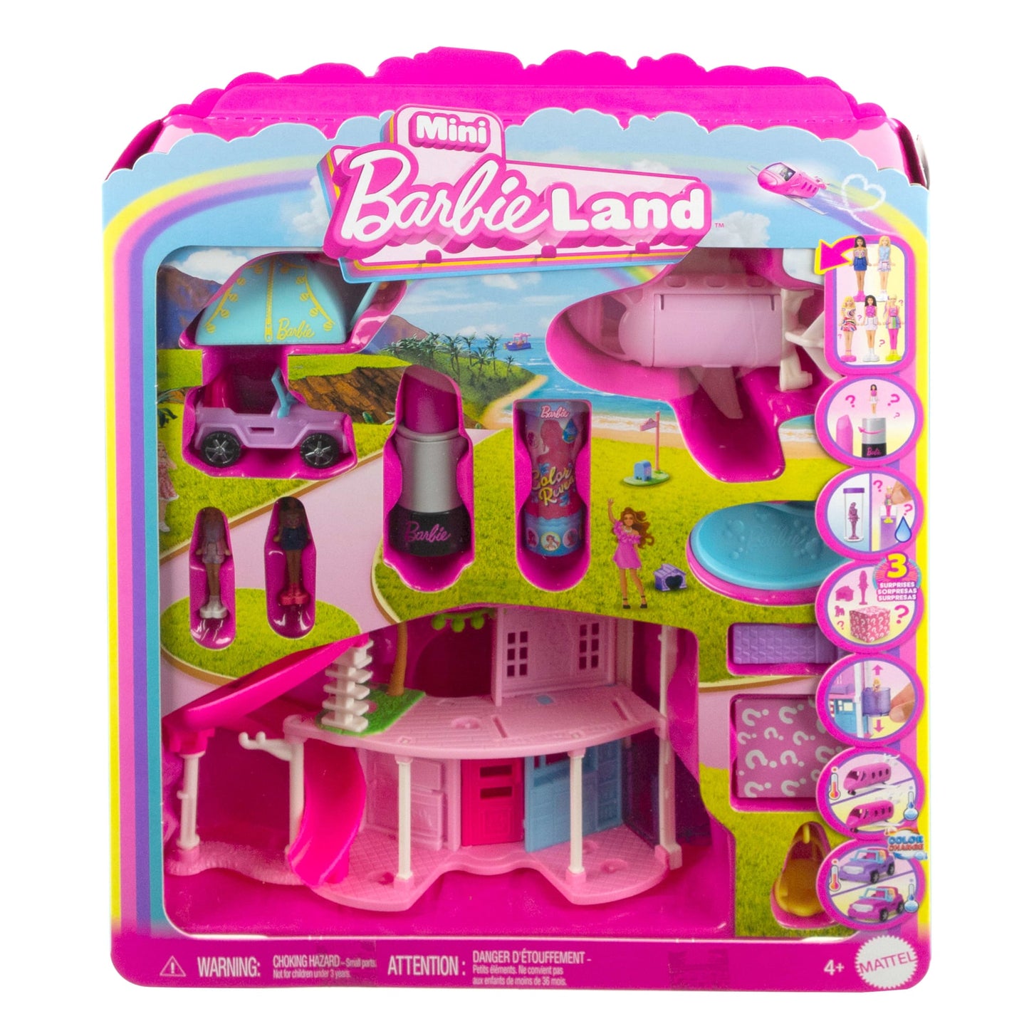 Barbie Mini Barbieland Dreamhouse & 2-Vehicle Playset With 5 1.5-inch Dolls, Furniture & Accessories