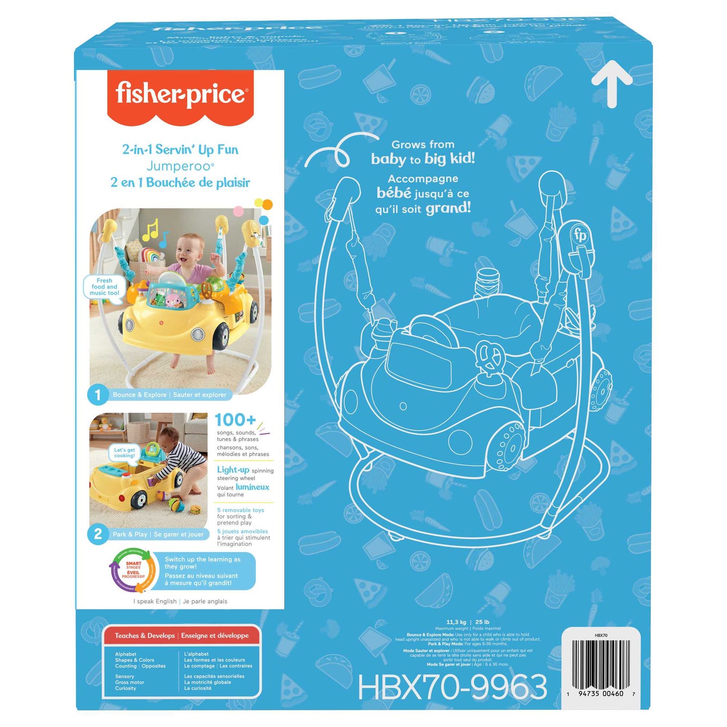 Fisher-Price Jumperoo2 en 1Bouchée de Plaisir, Centre D’Activités
