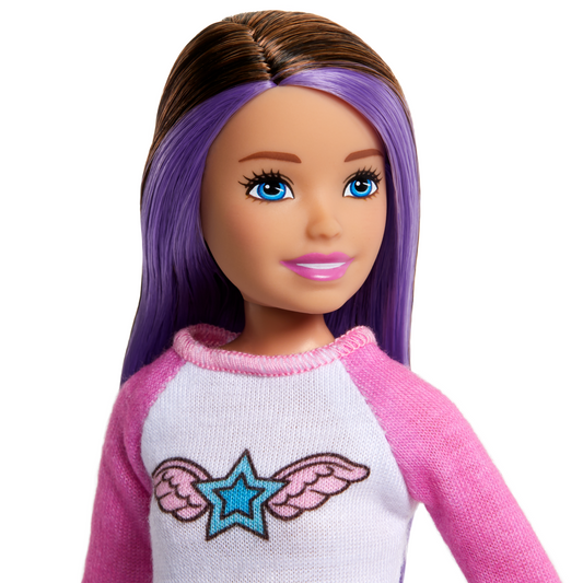 Barbie Skipper Doll & 10 Accessories, Travel Set With Luggage, Sticker Sheet & More