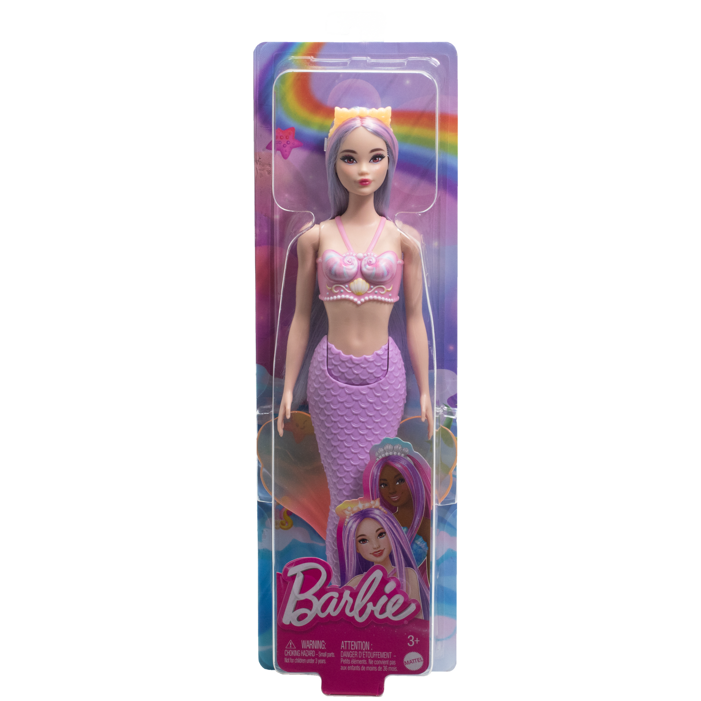 Barbie Fantasía Muñeca Sirena Cabello Lila