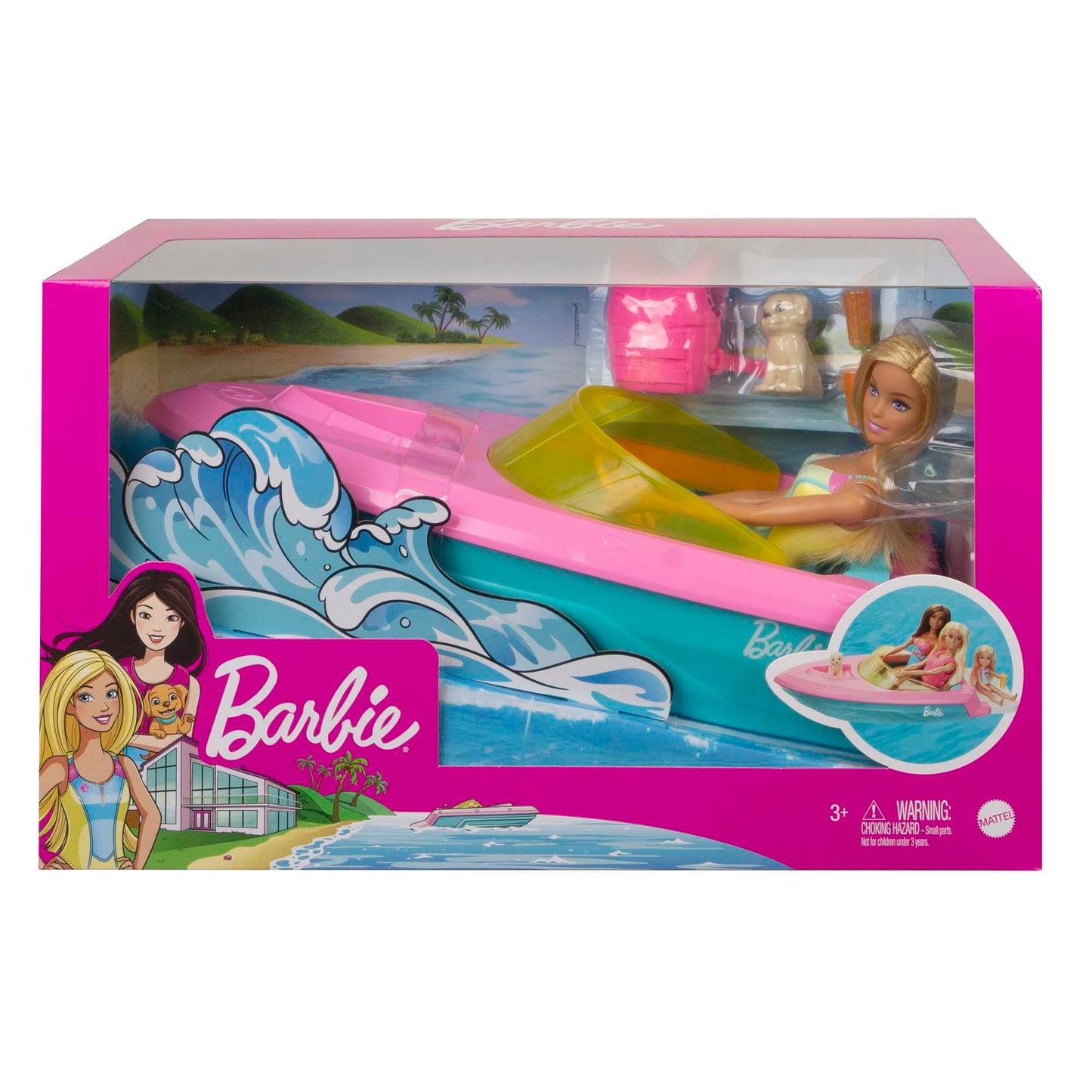 Barbie Set de Juego Bote acuático con Muñeca