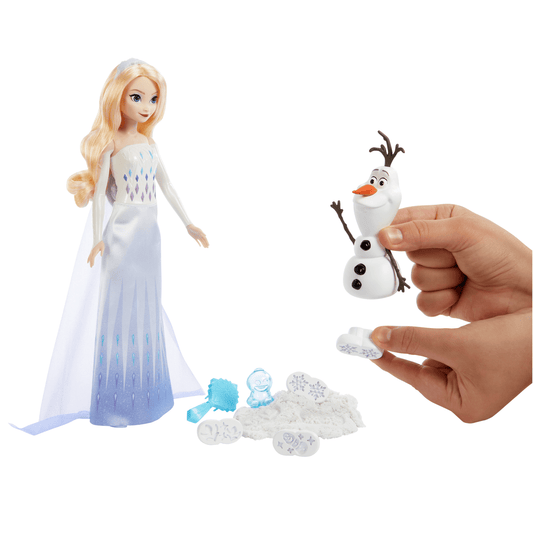 Disney Frozen Elsa & Olaf Adventures With Elsa Doll, Olaf Figure, Moldable Sand & 4 Stampers