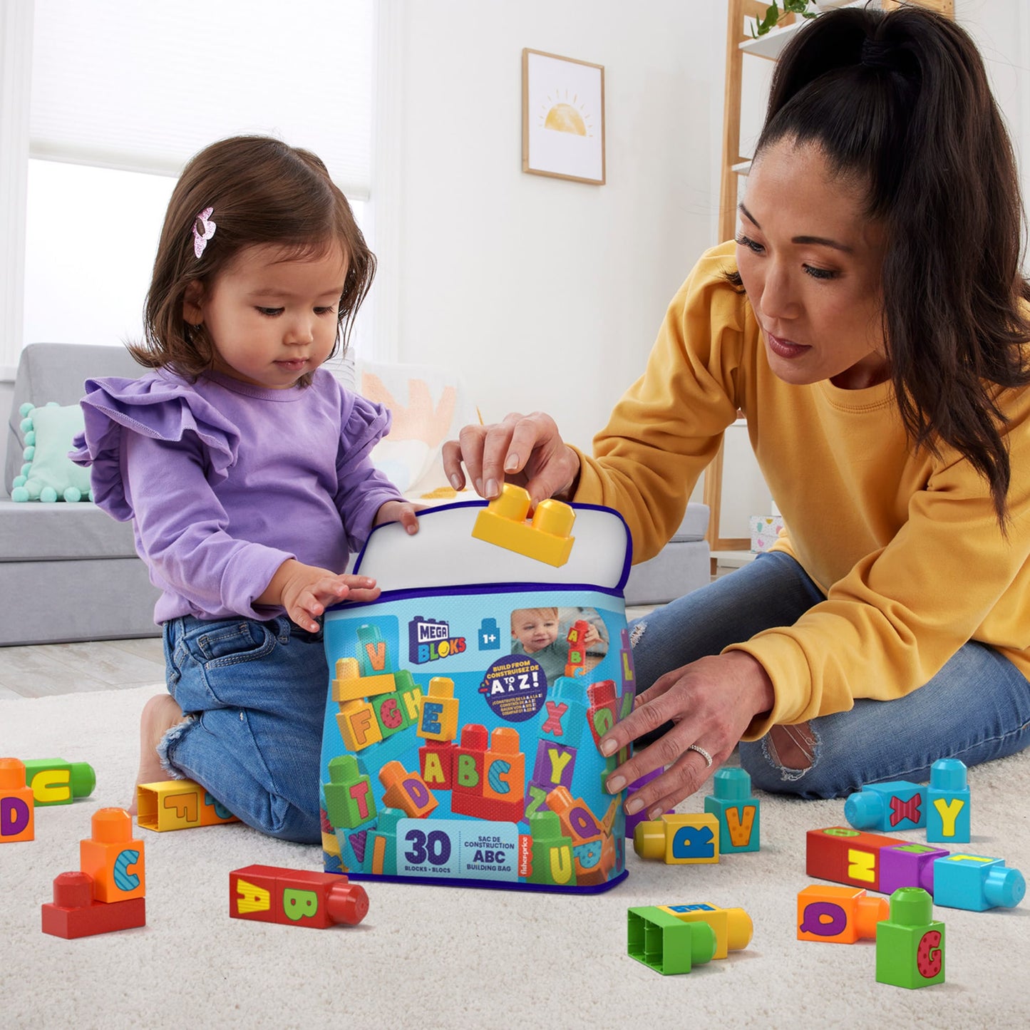 Mega Bloks Fisher-Price Sac de Construction Abc (30 Pièces)