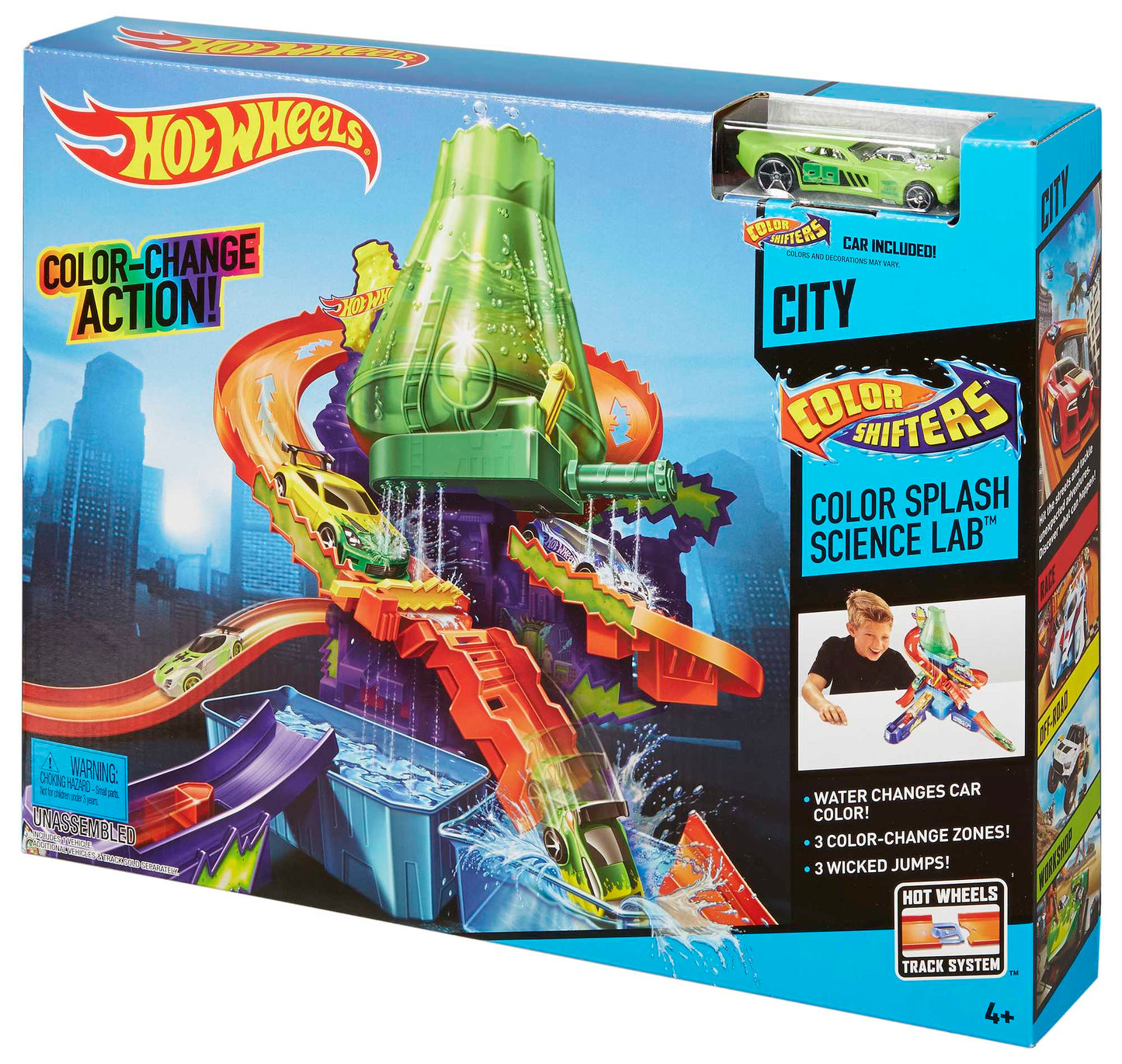 Hot Wheels City Pista de Brinquedo Color Shifters Laboratório Científico