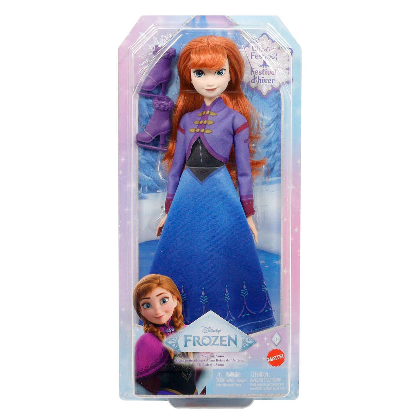Disney Frozen Ice-Skating Anna Fashion Doll With Skates & Shoes inspired By Frozen: Winter Festival
