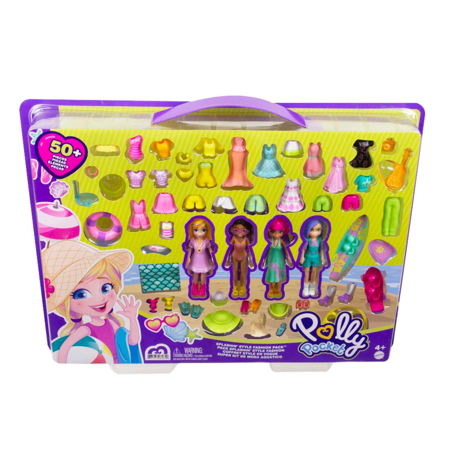 Polly Pocket Coffret Style en Vogue, 4 Poupées de 7,62 Cm, Tenues