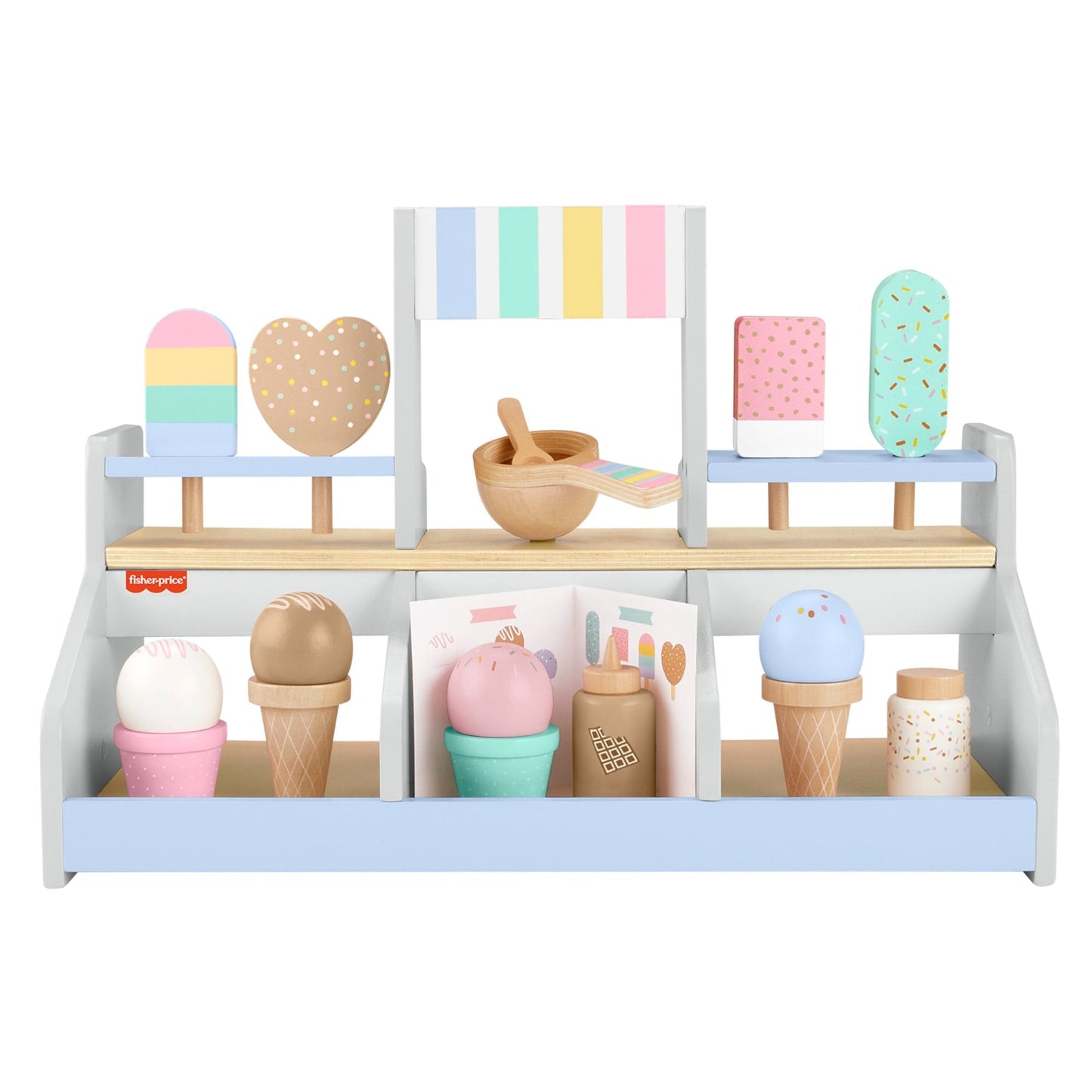 Fisher-Price Coffret Bar Laitier en Bois, 18Éléments en Bois
