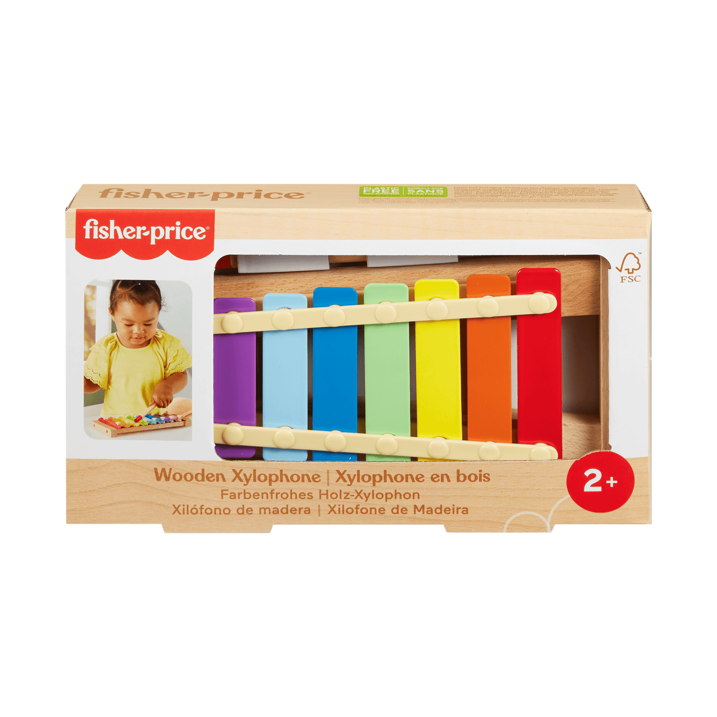 Fisher-Price® Xylophone en Bois, 2Éléments en Bois