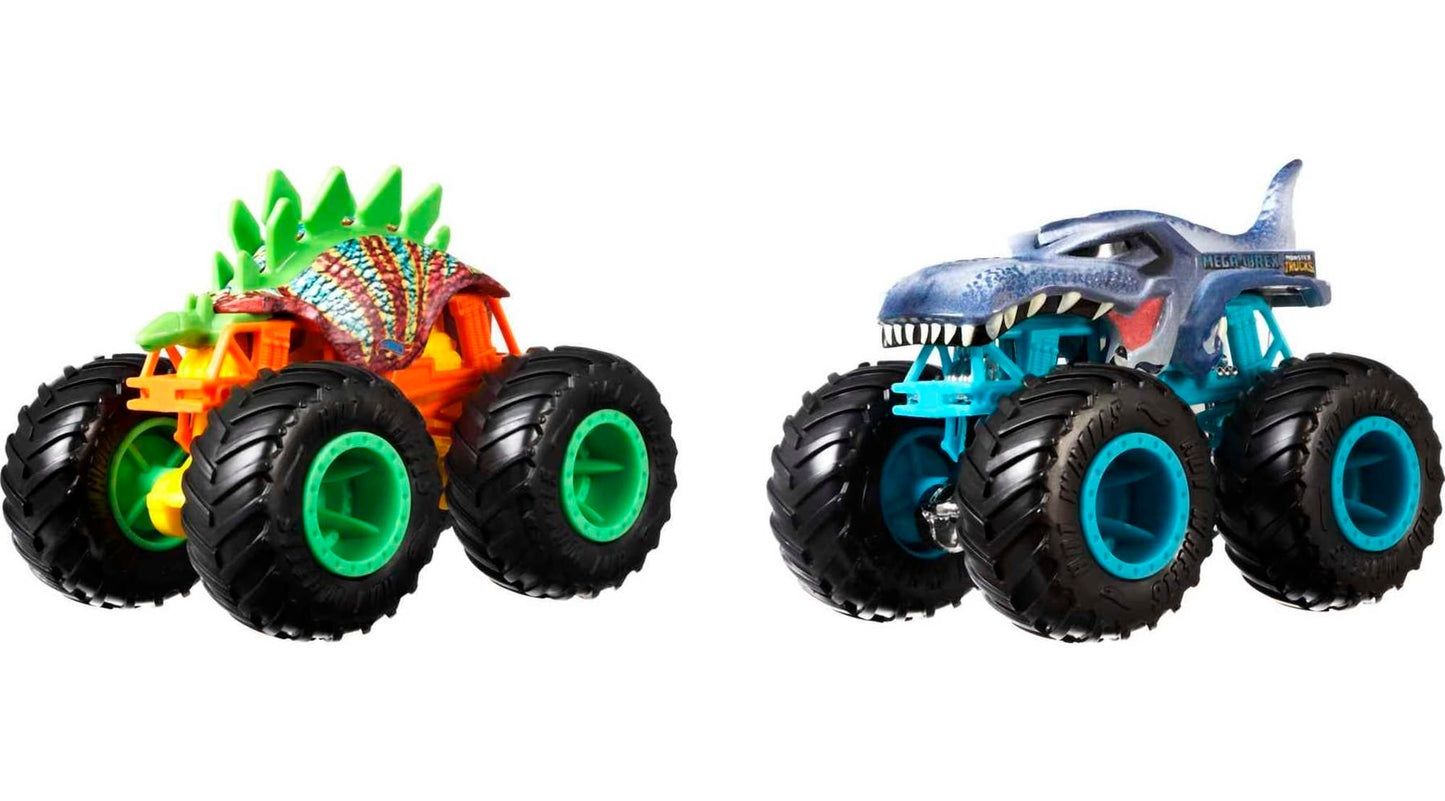 Hot Wheels Monster Trucks Vehículo de Juguete Paquete Sorpresa de 2 Autos Escala 1:64