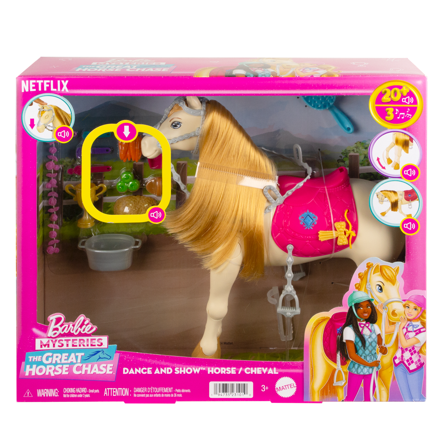 Barbie Detective La Gran Carrera de Caballos Set de Juego Caballo con Accesorios