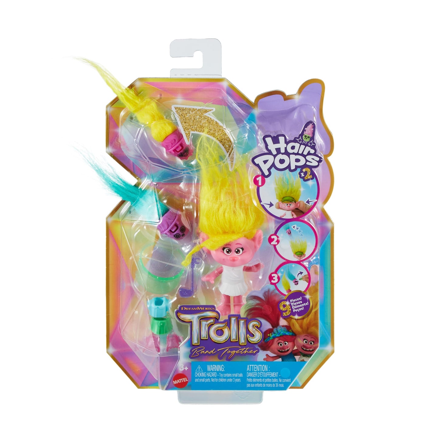 Dreamworks Trolls Band Together Hair Pops Viva Small Doll & Accessories, Toys inspired By The Movie