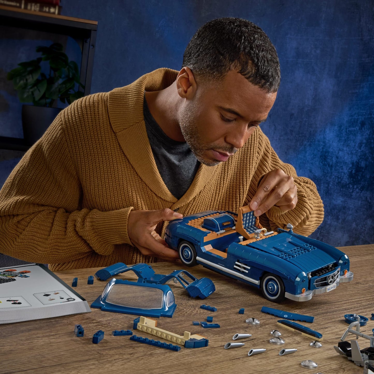 Mattel Brick Shop Hot Wheels Juguete de Construcción Premium Mercedes Benz 300 SL