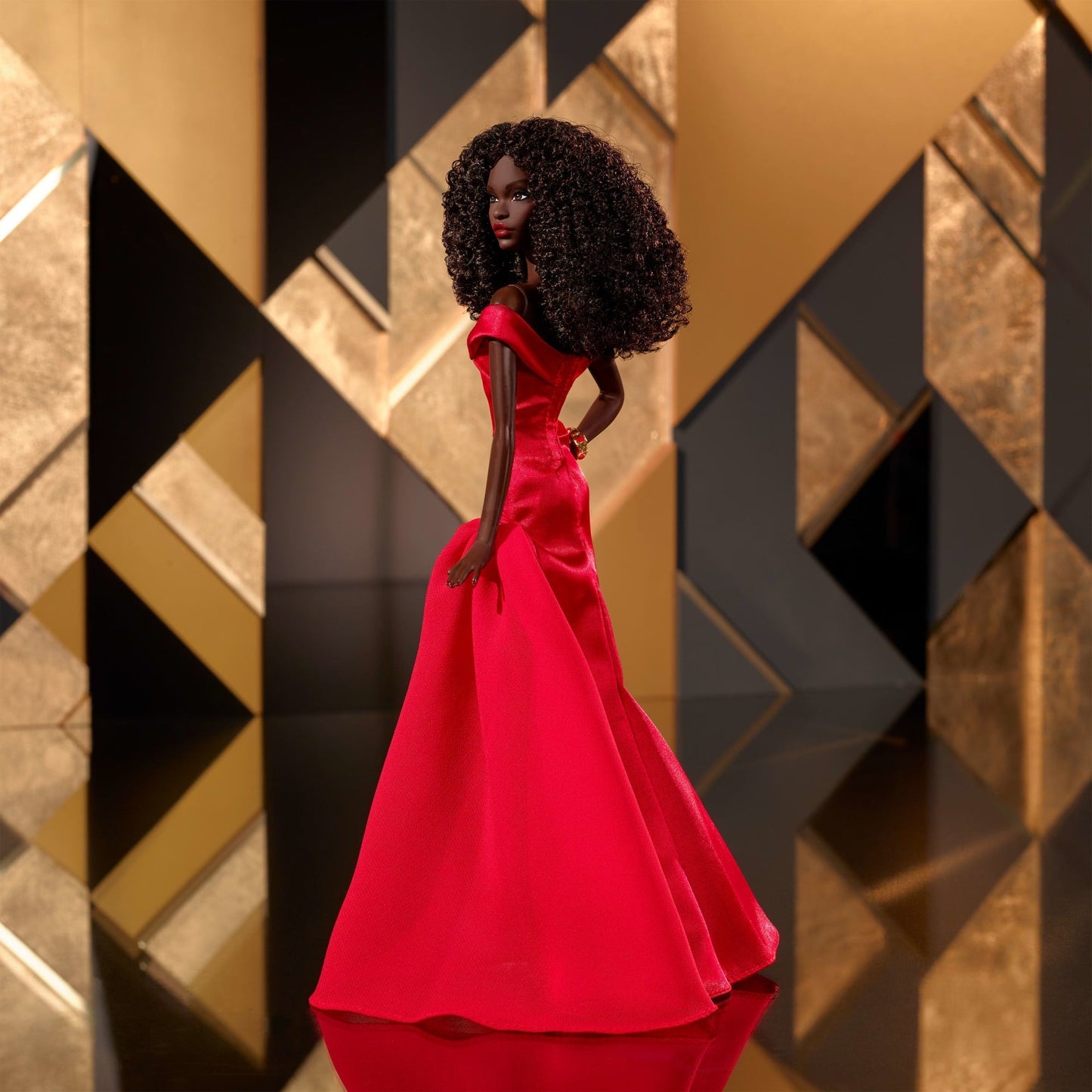 Barbie Signature Collectible Doll in Red Gown, 45th Anniversary Black Barbie By Kitty Black Perkins