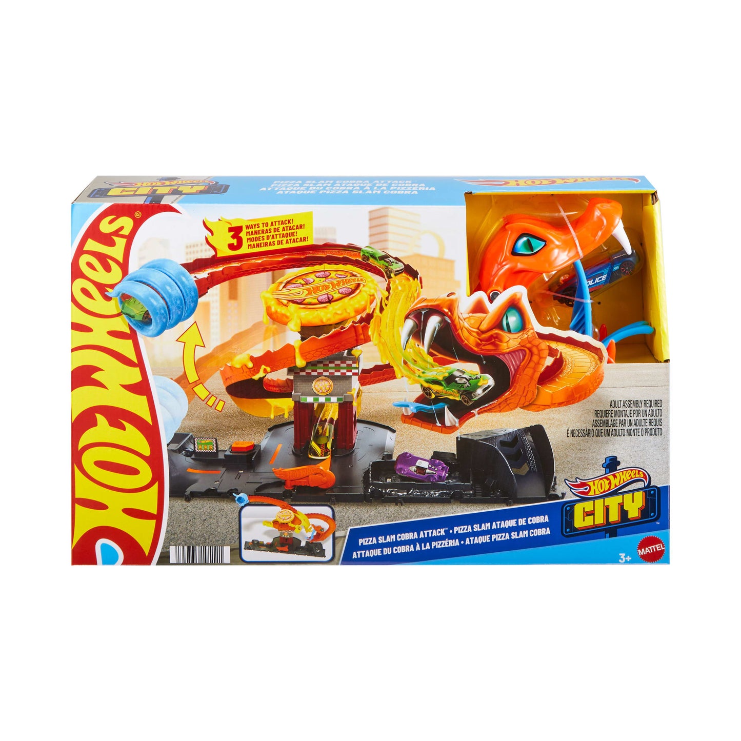 Hot Wheels City Pista de Juguete Ataque de Cobra vs Pizzería