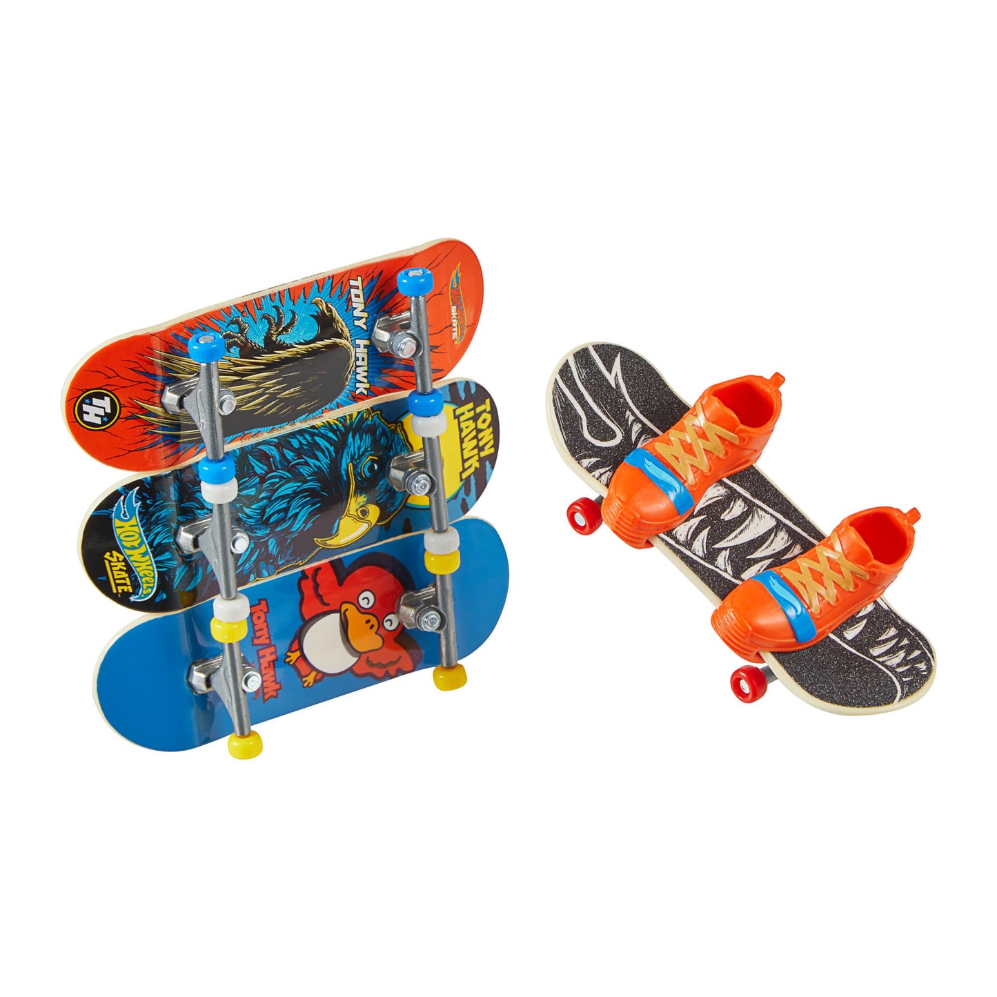 Hot Wheels Skate Veículo de Brinquedo Embalagem de Skates com Tênis Tony Hawk Pássaros