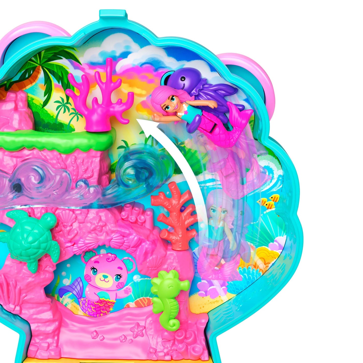 Polly Pocket Conjunto de Brinquedo Compacto Ilha de Glitter