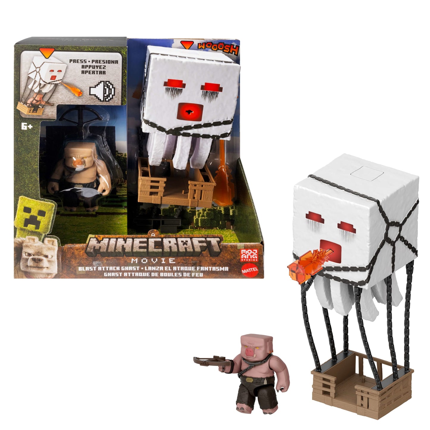 Minecraft Filme Figura de Brinquedo Ataque Explosivo do Ghast
