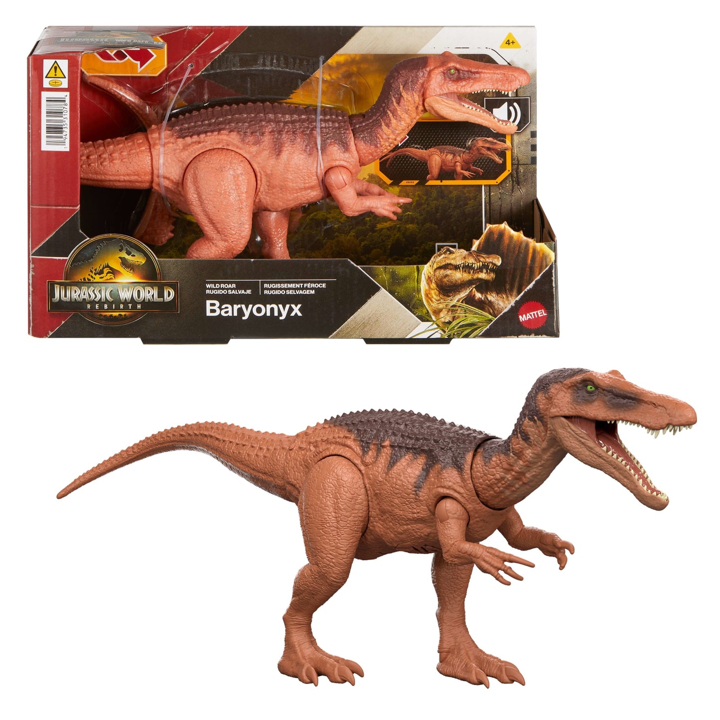 Jurassic World Dinossauro de Brinquedo Rebirth Rugido Selvagem Baryonyx
