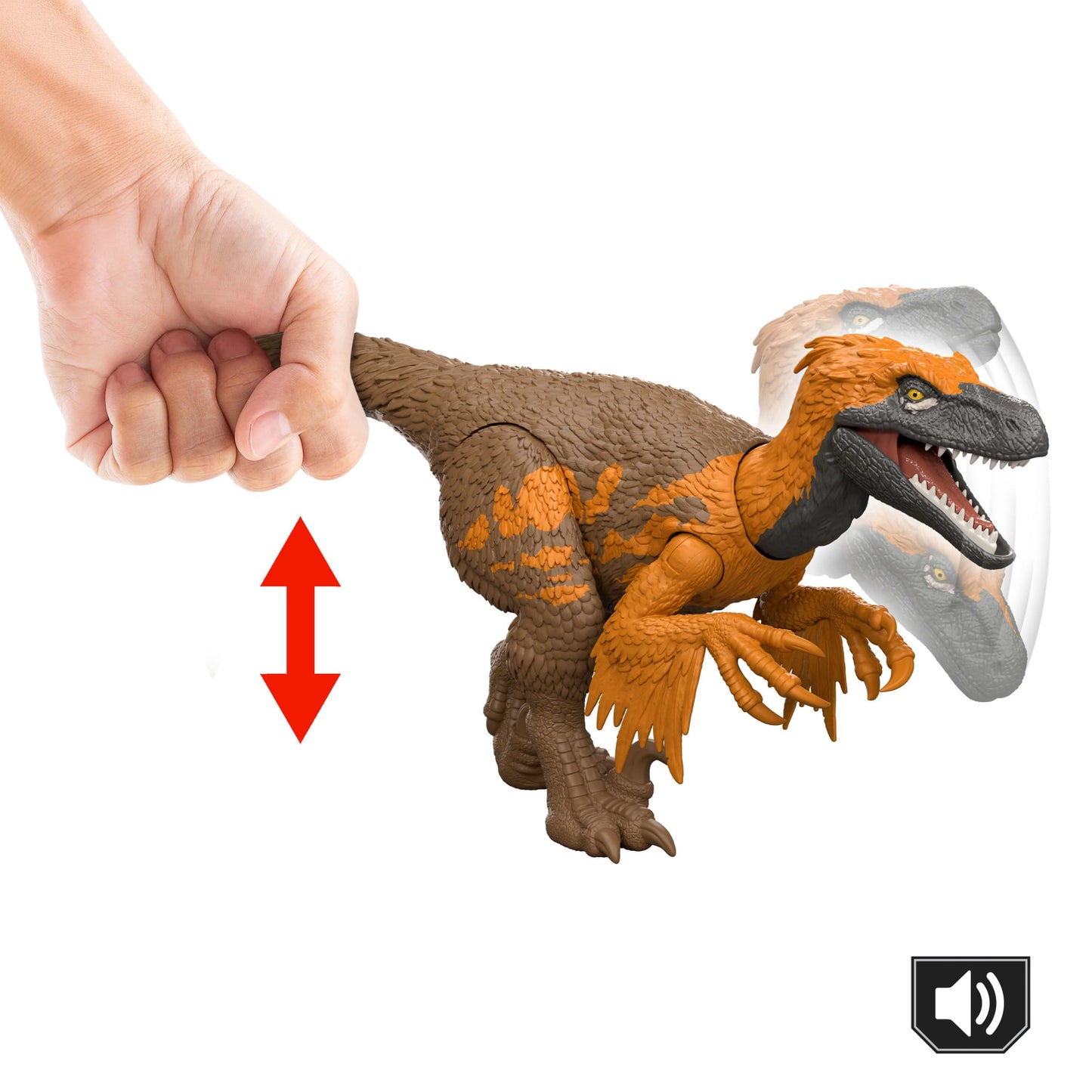 Jurassic World Dinossauro de Brinquedo Rebirth Rugido Selvagem Utahraptor