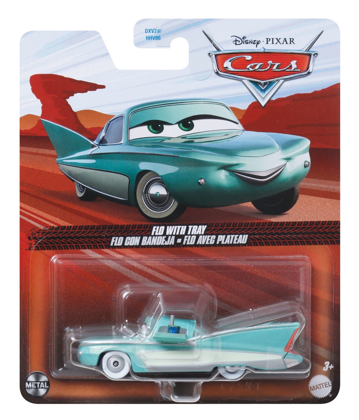 Cars de Disney y Pixar Diecast Vehículo de Juguete Flo con Bandeja