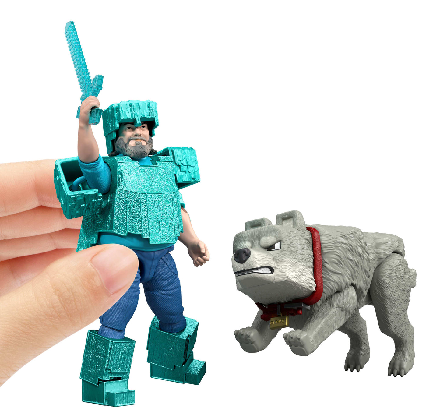 Minecraft La Película Figura de Acción Steve y Lobo 2-Pack