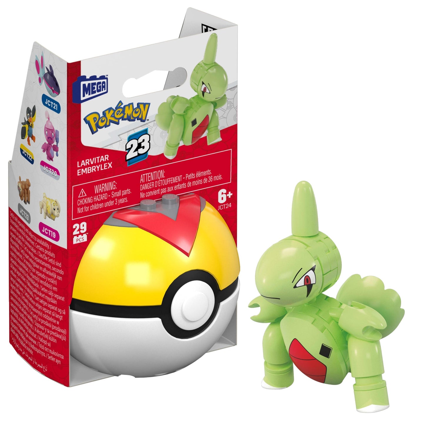 MEGA Pokémon Jogo de Construção Pokébola Colecionável Larvitar