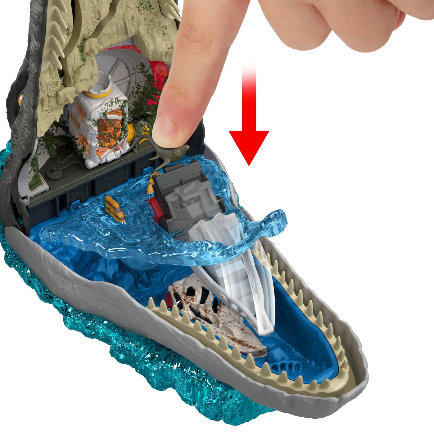 Coffret de Jeu Mosasaure Jurassicworld: Renaissance de Luxe, 7Fonctions et Effets Sonores Interactifs, 6Micro Figurines