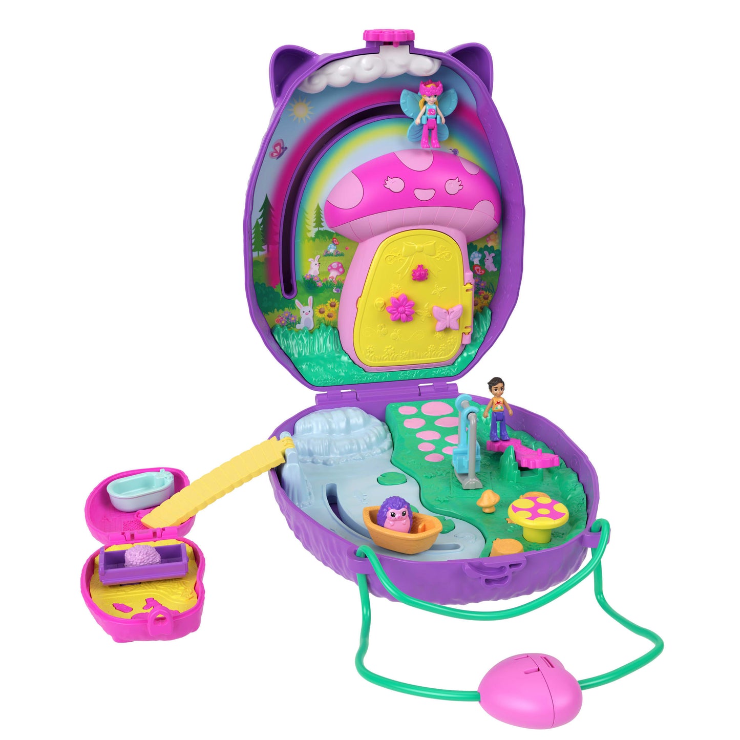 Polly Pocket  Sac à Main Maman et Bébé Hérissons, 2Poupées, 16Acc.