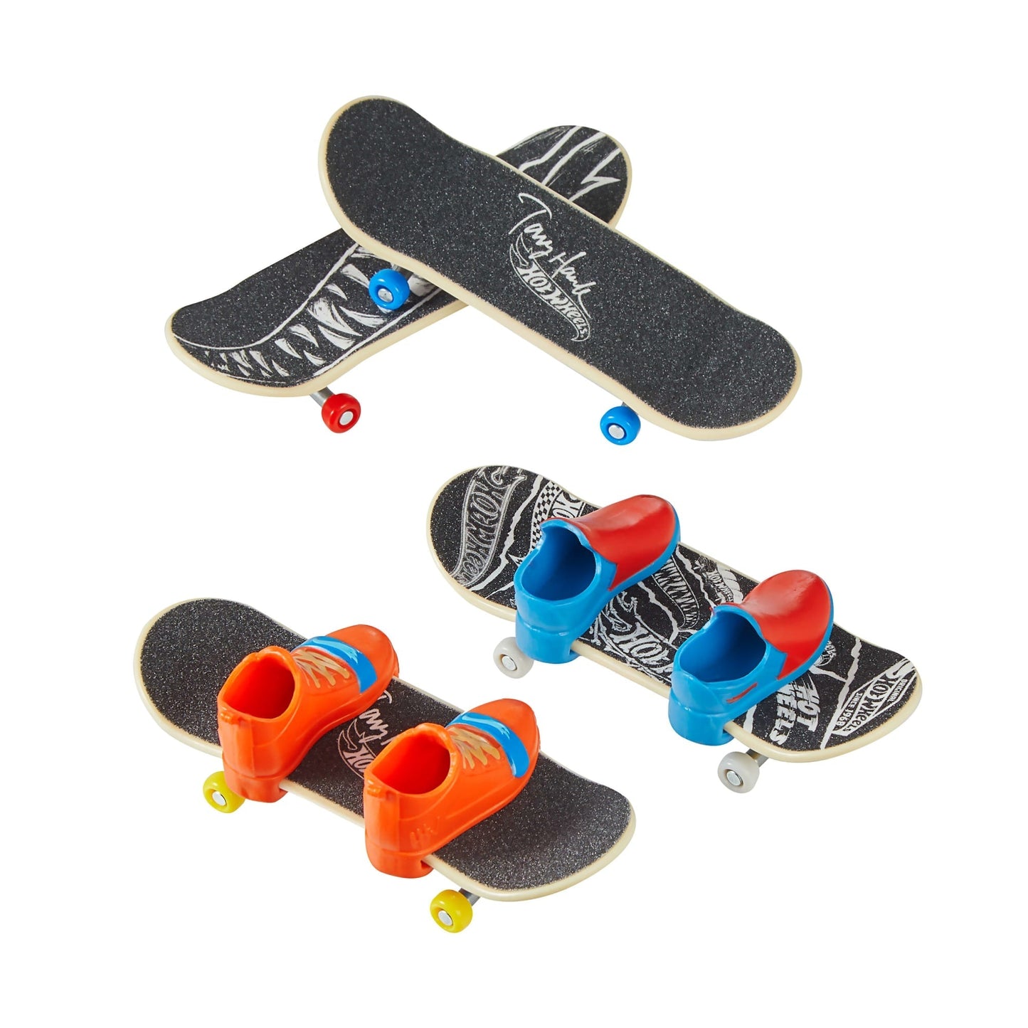 Hot Wheels Skate Vehículo de Juguete Paquete de Patinetas con Tenis Tony Hawk Pájaros