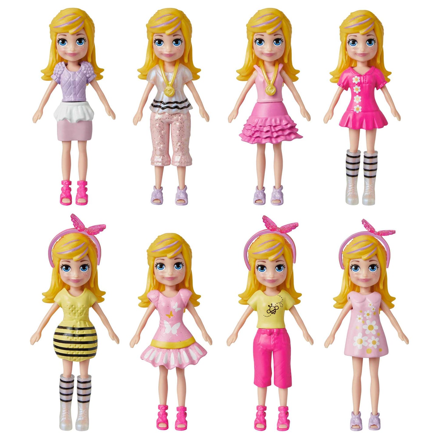 Polly Pocket Coffret Poupée et 18 Accessoires, Chiot et Thème Floral