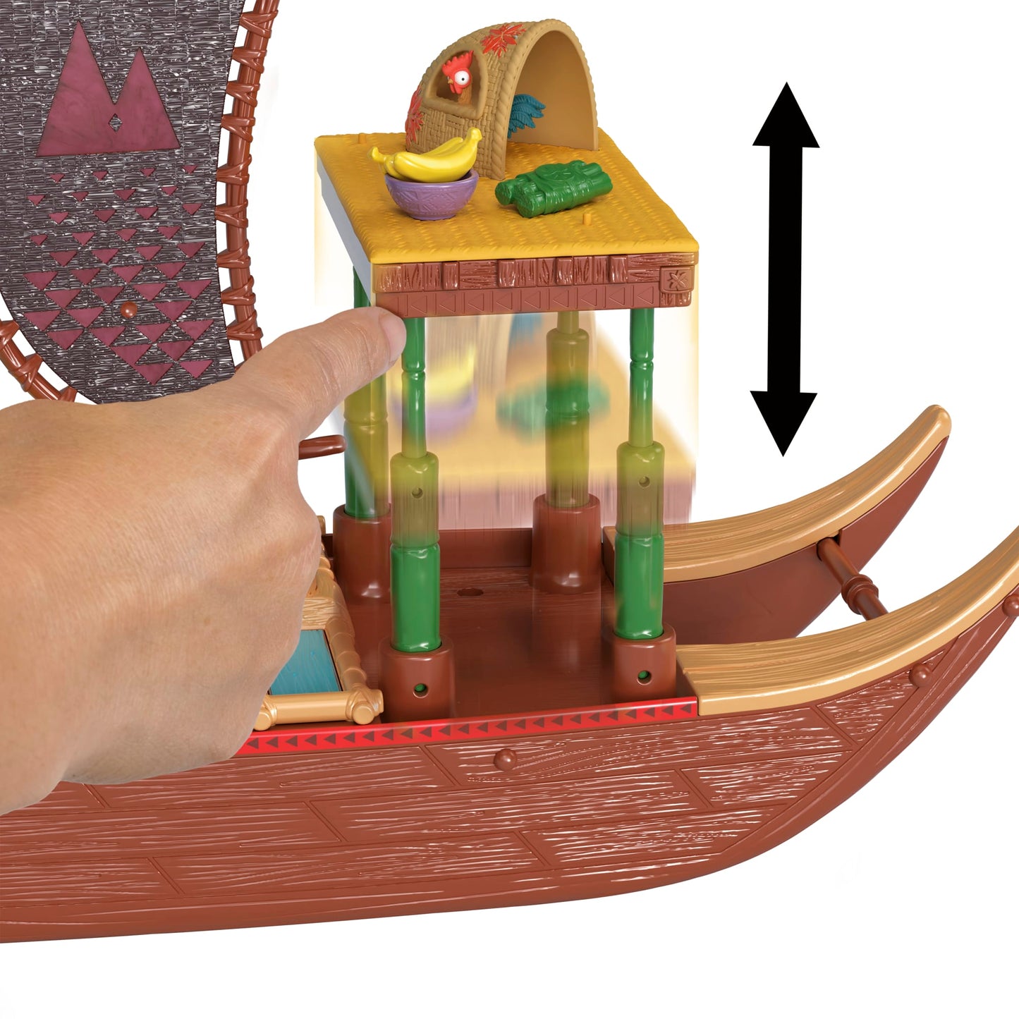 Moana 2 Conjunto de Brinquedo Barco de Aventuras com Mini Boneca e Acessórios