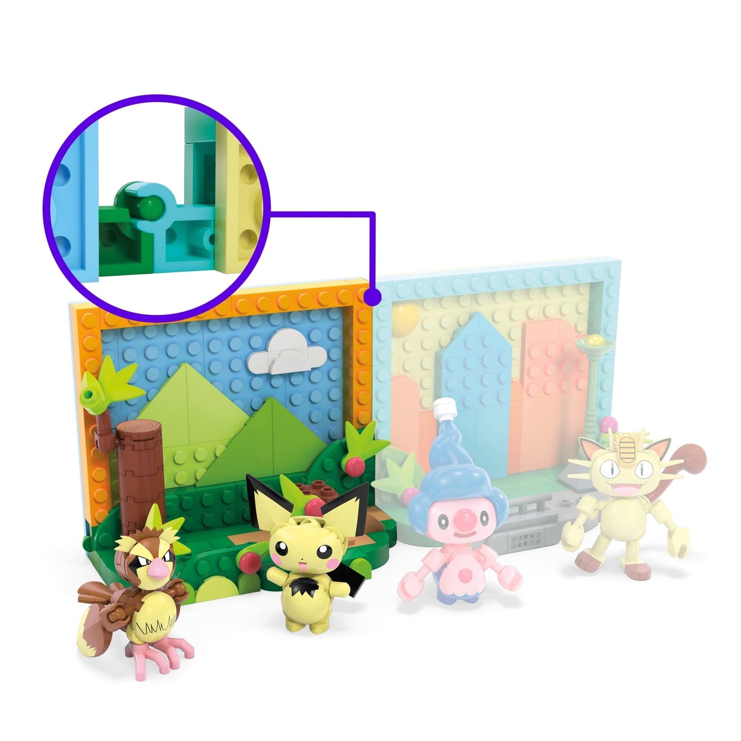 Mega  Pokémon  Coffret de Construction Pour enfants Avec 1Figurine  Scène du Parc (220Pièces)