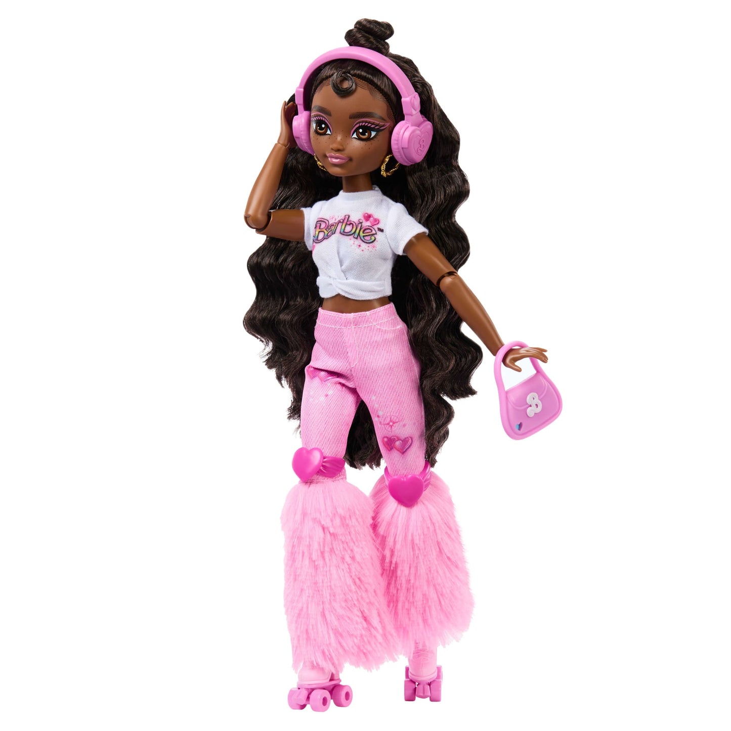 Dream Besties Barbie “Brooklyn” Roller Skating Fashion Doll With 9 Music & Video Themed Accessories