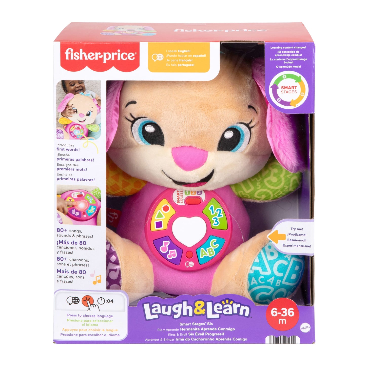 Fisher-Price Ríe y Aprende Juguete para Bebés Hermanita Aprende Conmigo