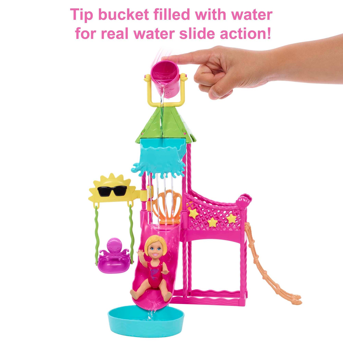Barbie Toys, Skipper Doll And Waterpark Playset With Working Water Slide And Accessories, First Jobs