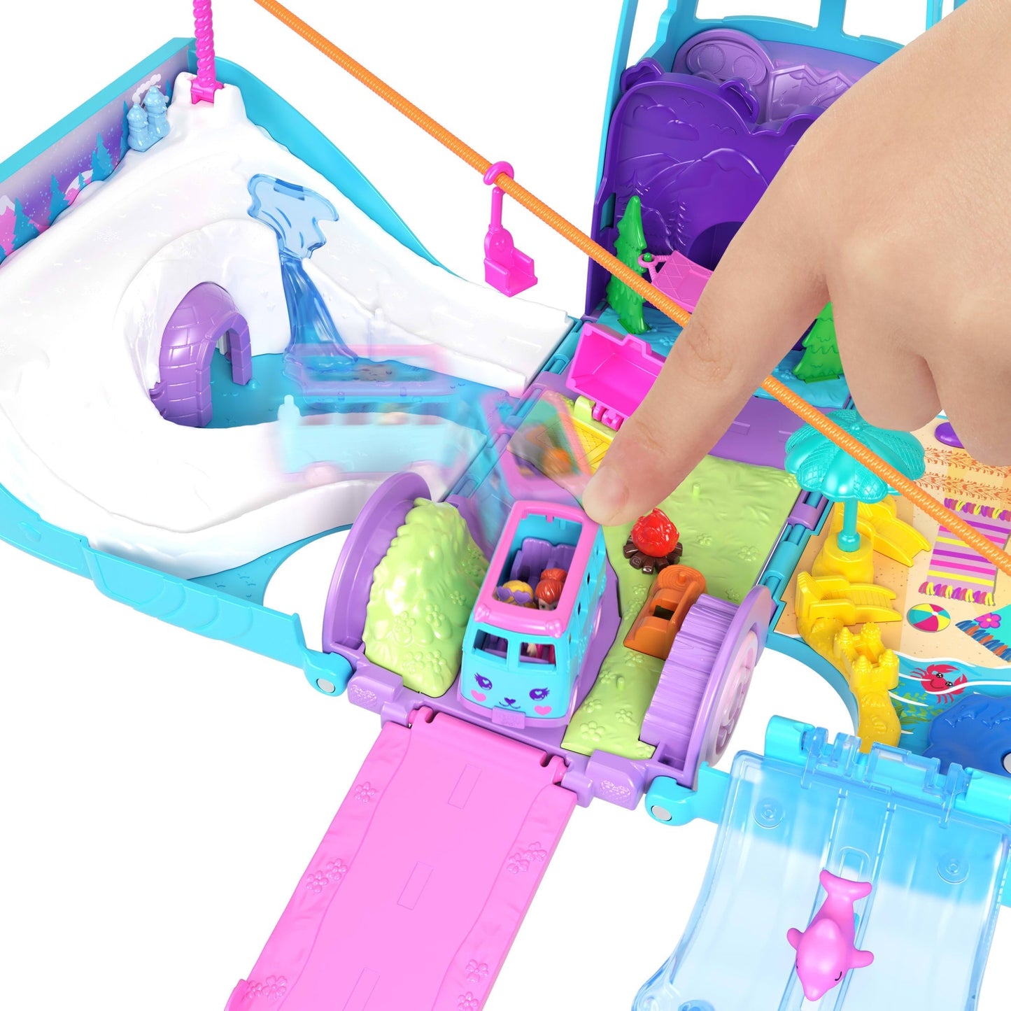 Polly Pocket  Coffret de Jeu  Aventure Animale Mobile, Camionnettes