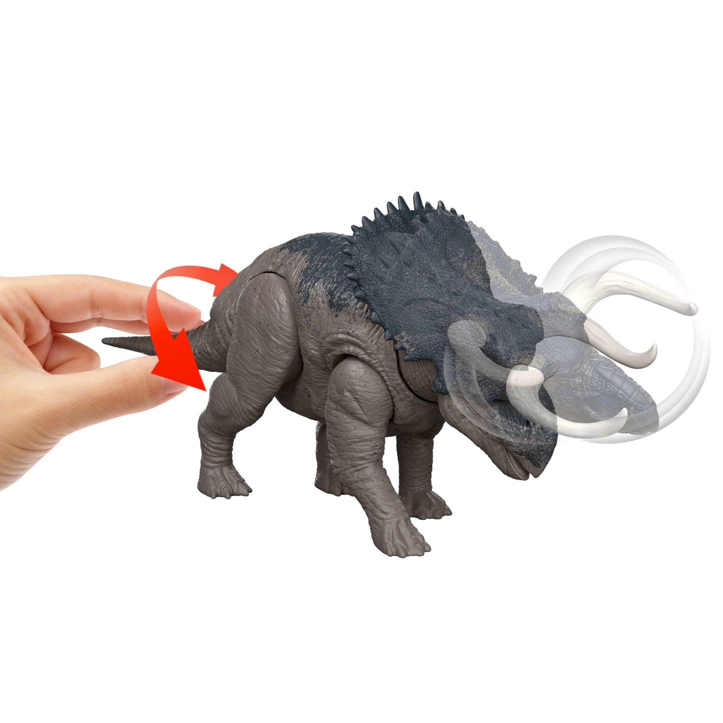 Jurassic World Dinossauro de Brinquedo Rebirth Rugido Selvagem Nasutoceratops