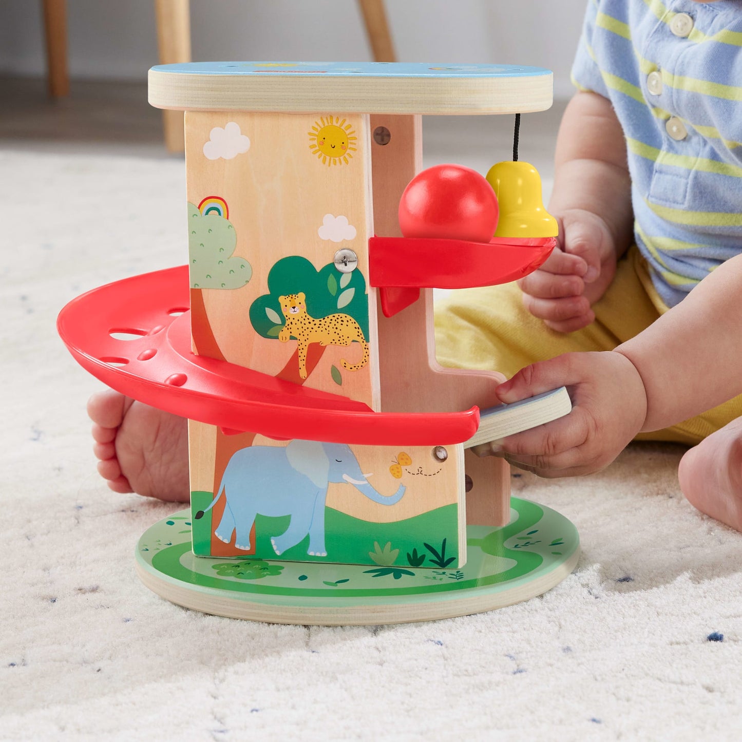 Fisher-Price  Circuit Cabane à Balle en Bois, 2Éléments en Bois