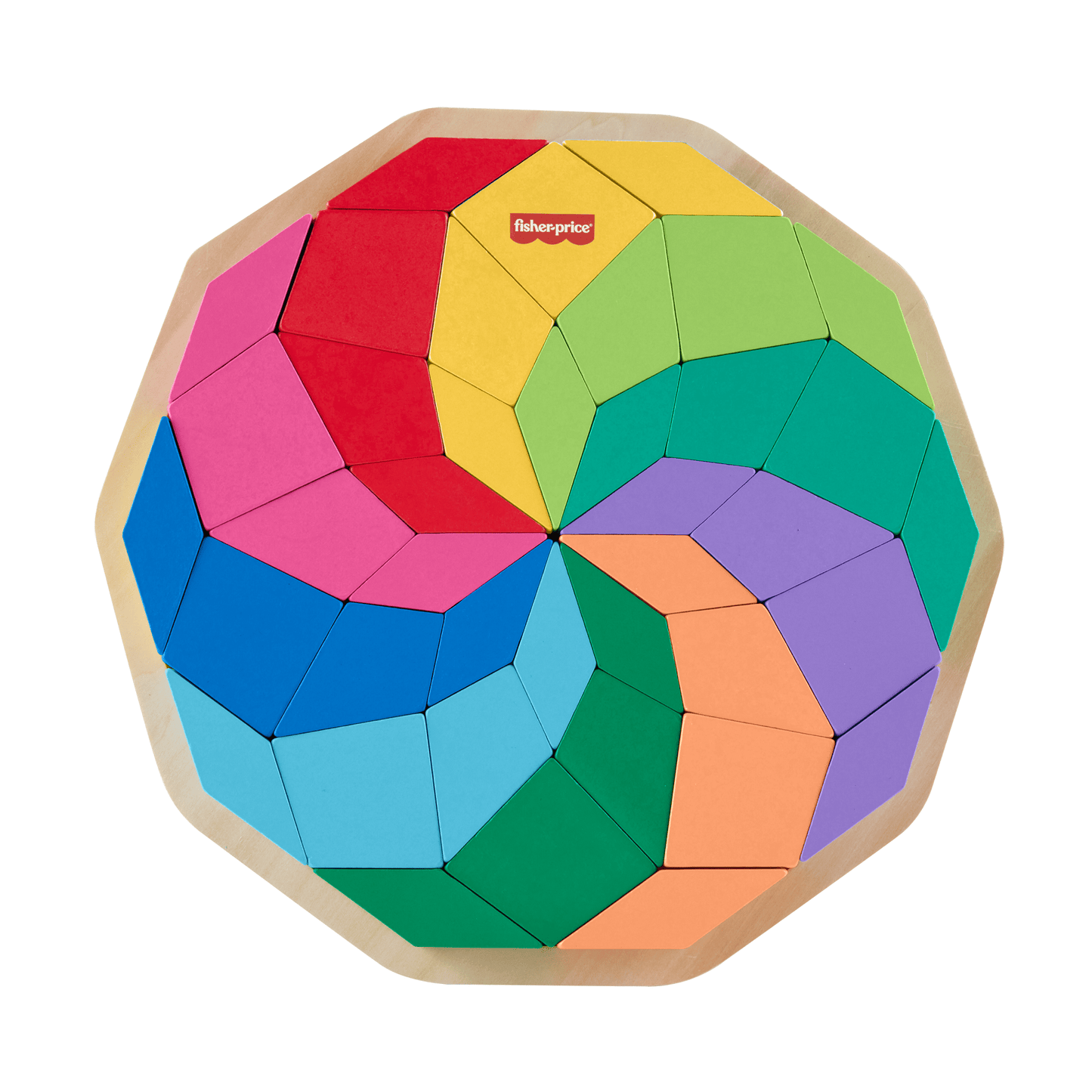 Fisher-Price Brinquedo para Bebês Quebra-cabeça de Madeira Mandala Geométrica